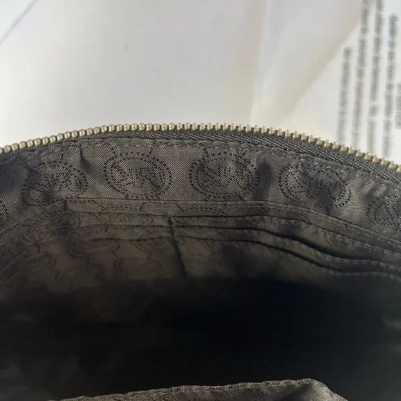 Michael Kors Black Saffiano Leather Studded  Clutch Silver Color Hardware NWOT - Picture 7 of 9